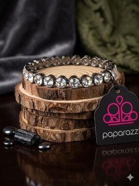 paparazzi Silver-Tone Clear Crystal Bracelet